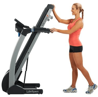 LifeSpan TR 1200i Folding Treadmill girl