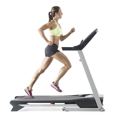 A young girl running on proform zt4 treadmill